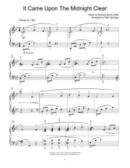page one of It Came Upon The Midnight Clear (Educational Piano)
