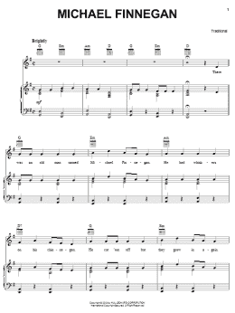 page one of Michael Finnegan (Piano, Vocal & Guitar Chords (Right-Hand Melody))