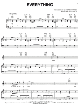 page one of Everything (Piano, Vocal & Guitar Chords (Right-Hand Melody))