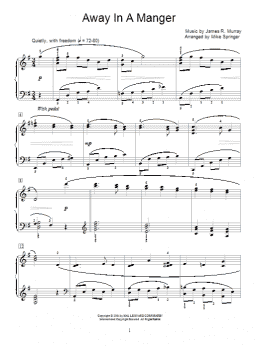 page one of Away In A Manger (Educational Piano)
