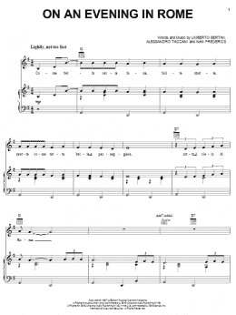 page one of On An Evening In Rome (Piano, Vocal & Guitar Chords (Right-Hand Melody))