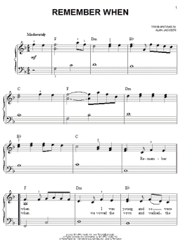 page one of Remember When (Easy Piano)