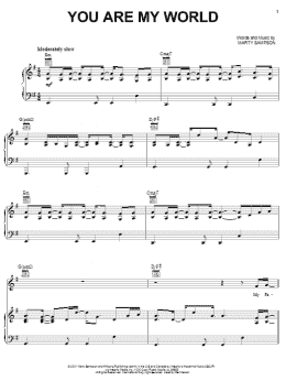 page one of You Are My World (Piano, Vocal & Guitar Chords (Right-Hand Melody))