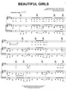 page one of Beautiful Girls (Piano, Vocal & Guitar Chords (Right-Hand Melody))