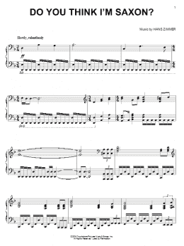 page one of Do You Think I'm Saxon? (Piano Solo)