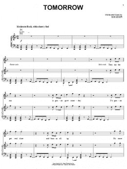 page one of Tomorrow (Piano, Vocal & Guitar Chords (Right-Hand Melody))