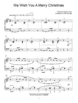 page one of We Wish You A Merry Christmas (Educational Piano)