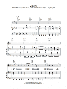 page one of Gravity (Piano, Vocal & Guitar Chords)