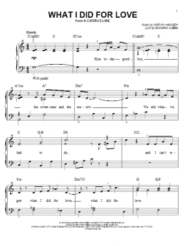 page one of What I Did For Love (Easy Piano)