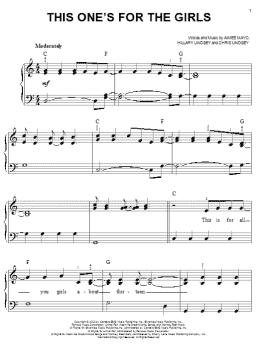 page one of This One's For The Girls (Easy Piano)