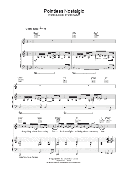 page one of Pointless Nostalgic (Piano, Vocal & Guitar Chords)