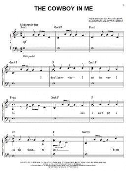 page one of The Cowboy In Me (Easy Piano)