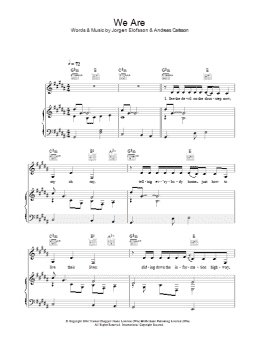 page one of We Are (from Spider-Man 2) (Piano, Vocal & Guitar Chords)
