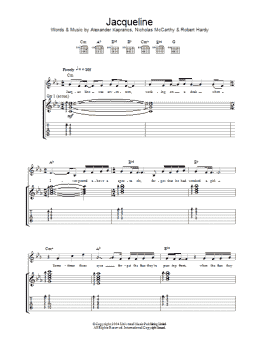 page one of Jacqueline (Guitar Tab)