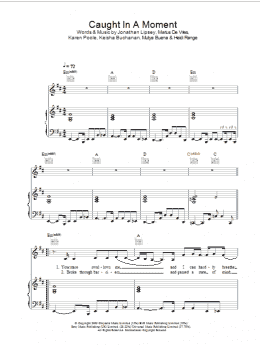 page one of Caught In A Moment (Piano, Vocal & Guitar Chords)