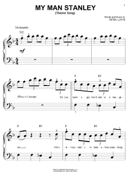page one of My Man Stanley (Theme Song) (Big Note Piano)