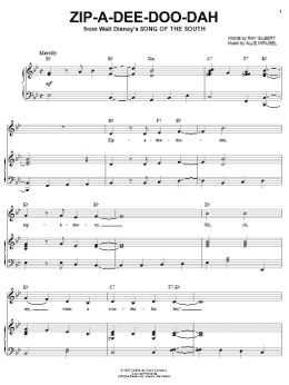 page one of Zip-A-Dee-Doo-Dah (from Song Of The South) (Piano & Vocal)