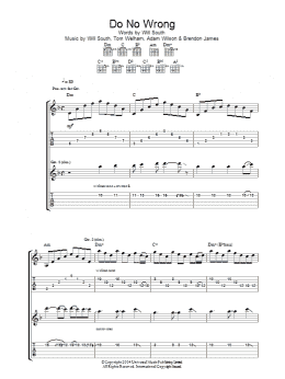 page one of Do No Wrong (Guitar Tab)