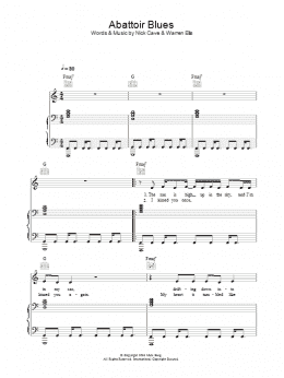 page one of Abattoir Blues (Piano, Vocal & Guitar Chords)