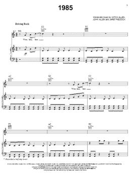 page one of 1985 (Piano, Vocal & Guitar Chords (Right-Hand Melody))