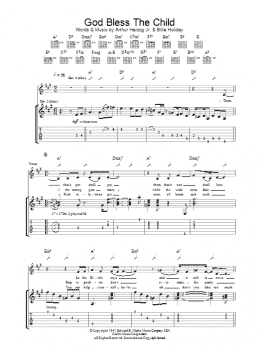 page one of God Bless The Child (Guitar Tab)
