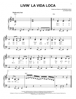 page one of Livin' La Vida Loca (Easy Piano)
