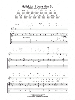 page one of Hallelujah I Love Him So (Guitar Tab)
