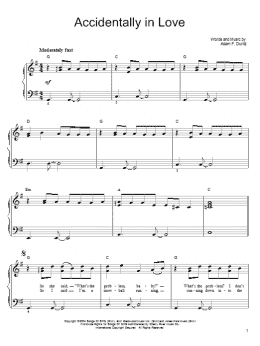 page one of Accidentally In Love (from Shrek 2) (Easy Piano)
