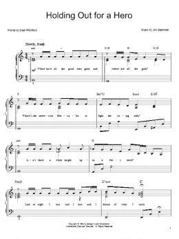 page one of Holding Out For A Hero (Easy Piano)