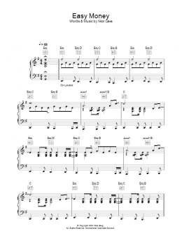 page one of Easy Money (Piano, Vocal & Guitar Chords)