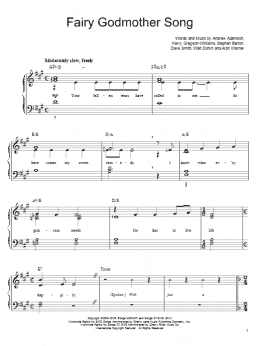 page one of Fairy Godmother Song (Easy Piano)
