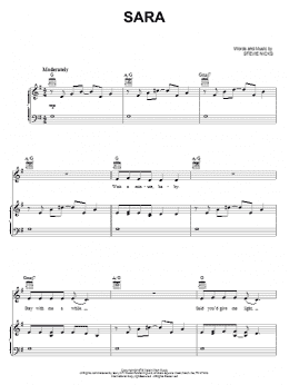 page one of Sara (Piano, Vocal & Guitar Chords (Right-Hand Melody))