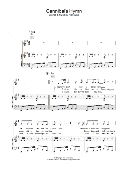 page one of Cannibal's Hymn (Piano, Vocal & Guitar Chords)