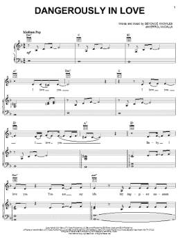 page one of Dangerously In Love (Piano, Vocal & Guitar Chords (Right-Hand Melody))