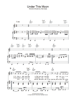 page one of Under This Moon (Piano, Vocal & Guitar Chords)