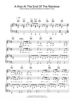page one of A Kiss At The End Of The Rainbow (Piano, Vocal & Guitar Chords)