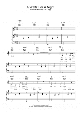 page one of A Waltz For A Night (Piano, Vocal & Guitar Chords)