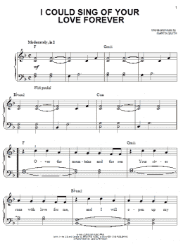 page one of I Could Sing Of Your Love Forever (Easy Piano)