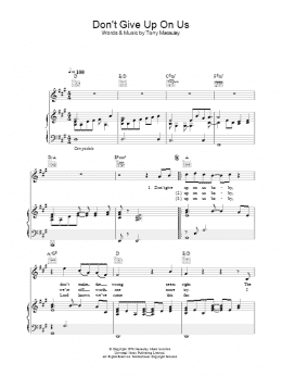 page one of Don't Give Up On Us (from Starsky And Hutch) (Piano, Vocal & Guitar Chords)