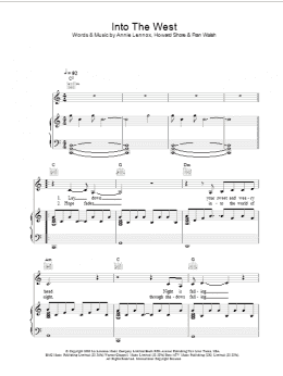 page one of Into The West (from The Lord Of The Rings: The Return Of The King) (Piano, Vocal & Guitar Chords)