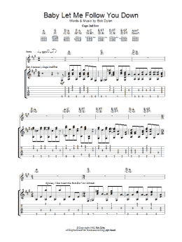 page one of Baby Let Me Follow You Down (Guitar Tab)