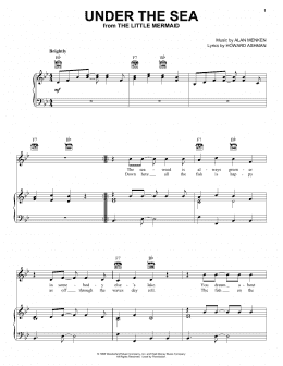 page one of Under The Sea (from The Little Mermaid) (Piano, Vocal & Guitar Chords (Right-Hand Melody))