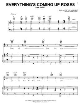 page one of Everything's Coming Up Roses (Piano, Vocal & Guitar Chords (Right-Hand Melody))