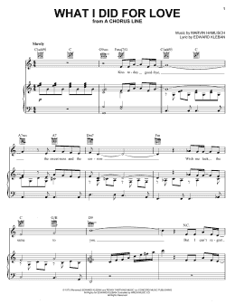 page one of What I Did For Love (Piano, Vocal & Guitar Chords (Right-Hand Melody))