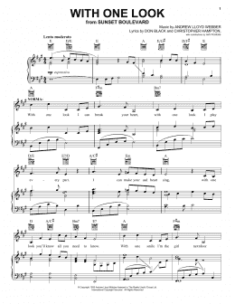 page one of With One Look (Piano, Vocal & Guitar Chords (Right-Hand Melody))