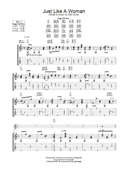 page one of Just Like A Woman (Guitar Tab)