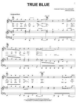 page one of True Blue (Piano, Vocal & Guitar Chords (Right-Hand Melody))