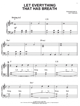 page one of Let Everything That Has Breath (Easy Piano)