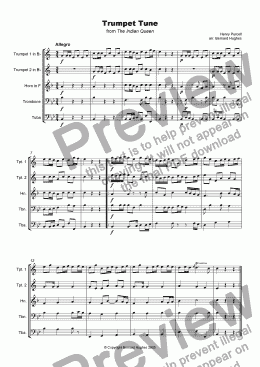 page one of Trumpet Tune from 'The Indian Queen'