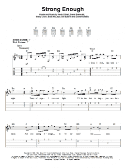 page one of Strong Enough (Easy Guitar Tab)